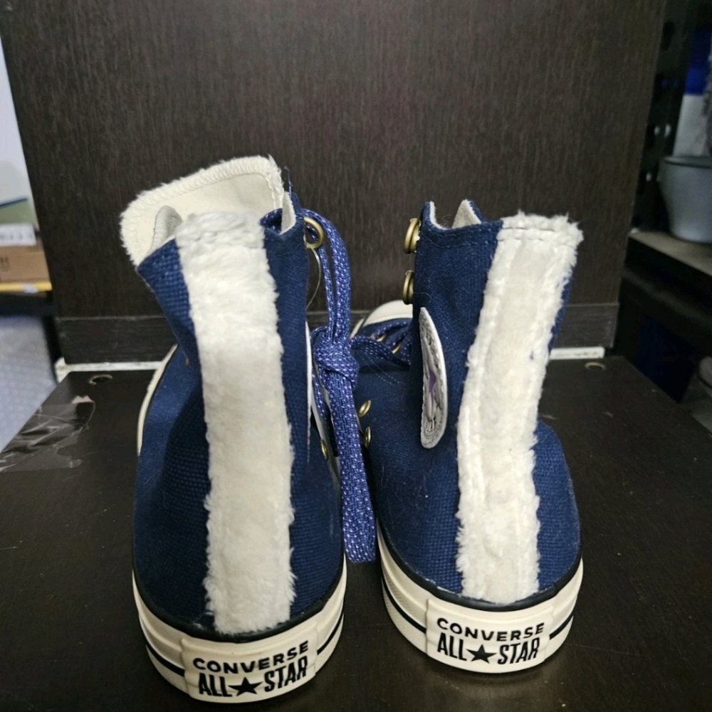 Converse High Top Sneakers Navy Blue with White Accents - Picture 3 of 6